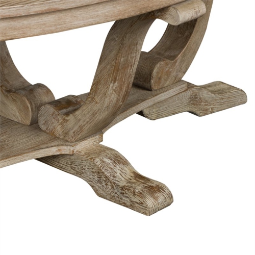 Pemberly Row Traditional Wood Oval Cocktail Table in Espresso