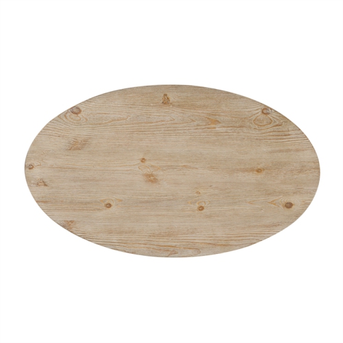 Pemberly Row Traditional Wood Oval Cocktail Table in Espresso