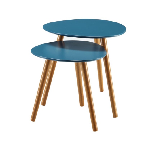 Pemberly Row 2 Piece Nesting Table Set in Blue