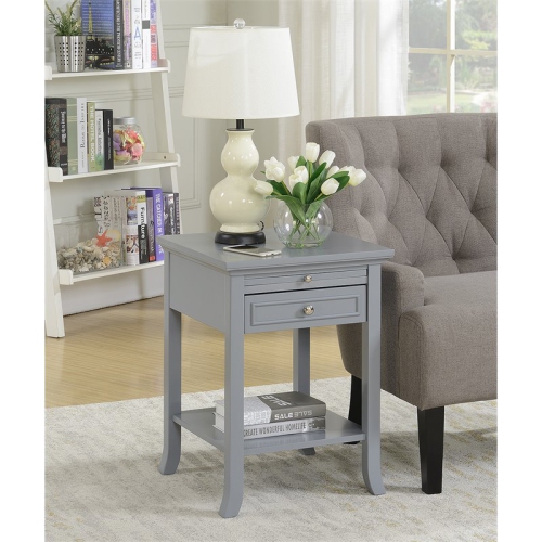 Pemberly Row End Table in Gray Wood Finish