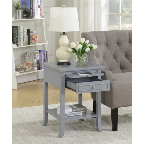 Pemberly Row End Table in Gray Wood Finish