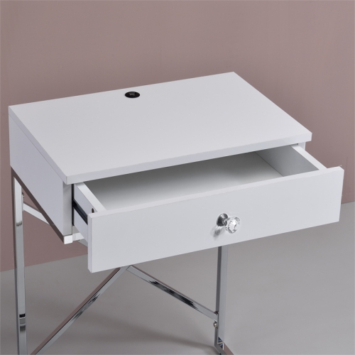 Furniture of America Kylie Modern Wood 1-Drawer End Table in Glossy White