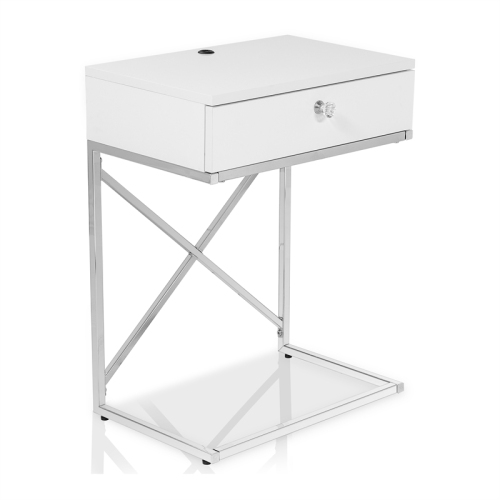 Furniture of America Kylie Modern Wood 1-Drawer End Table in Glossy White