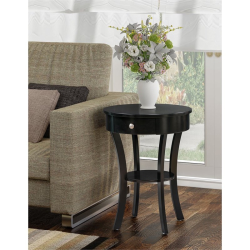 Convenience Concepts Classic Accents Schaffer End Table in Black Wood Finish