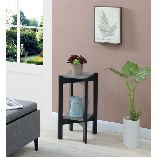 Convenience Concepts Planters & Potts Medium Square Plant Stand in Gray Wood