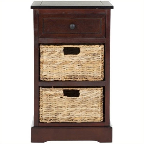 HAWTHORNE  Collection Side Storage Side Table In Dark Cherry