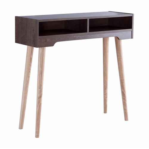 Furniture of America Keller Modern Wood 2-Shelf Console Table in Walnut