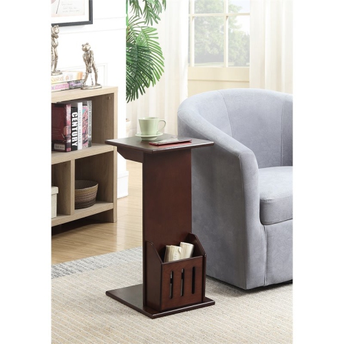 Convenience Concepts Designs2Go Abby Magazine C End Table in Espresso Wood