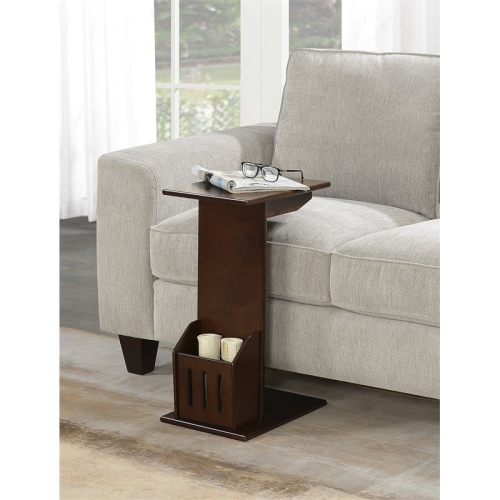 Convenience Concepts Designs2Go Abby Magazine C End Table in Espresso Wood