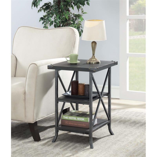 CONVENIENCE CONCEPTS  Brookline Three-Tier End Table In Wood Finish In Gray