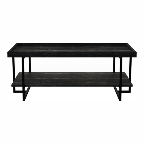 FURNITURE OF AMERICA  Prakers Industrial Wood 1-Shelf Coffee Table In Black