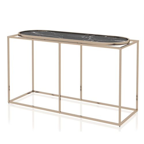 Furniture of America Abair Contemporary Metal Console Table in Black