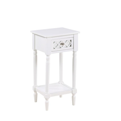Convenience Concepts French Country Khloe Deluxe Accent Table in White Wood