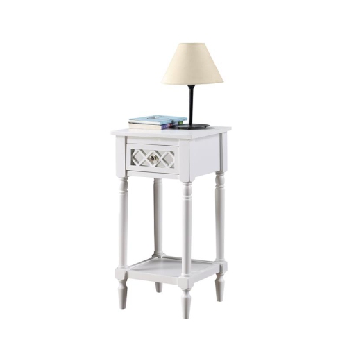 Convenience Concepts French Country Khloe Deluxe Accent Table in White Wood