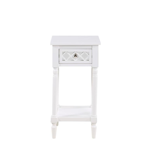Convenience Concepts French Country Khloe Deluxe Accent Table in White Wood