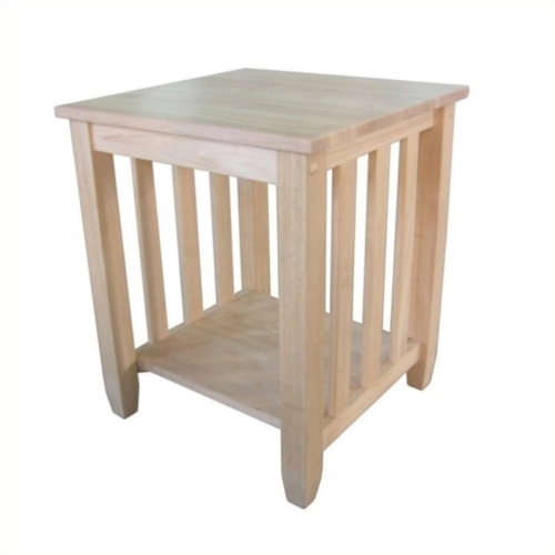 Pemberly Row Solid Hardwood Tall End Table