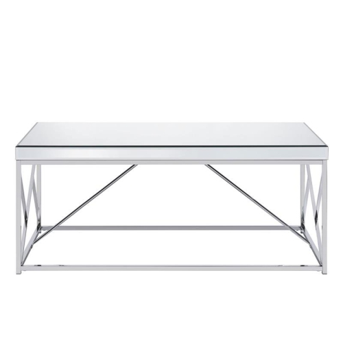 Steve Silver Evelyn Mirror Top Chrome Cocktail Table