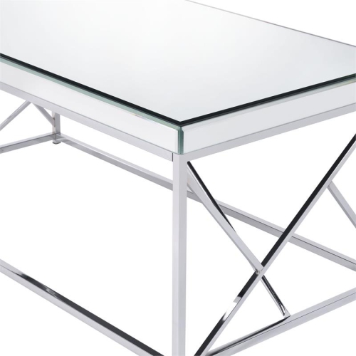 Steve Silver Evelyn Mirror Top Chrome Cocktail Table