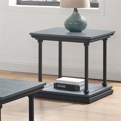 FURNITURE OF AMERICA  Drewden Transitional Wood End Table In Antique In Blue