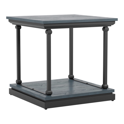 Furniture of America Drewden Transitional Wood End Table in Antique Blue