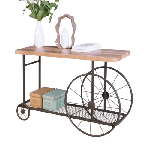 Bowery Hill Console Table in Oak and Antique Gray