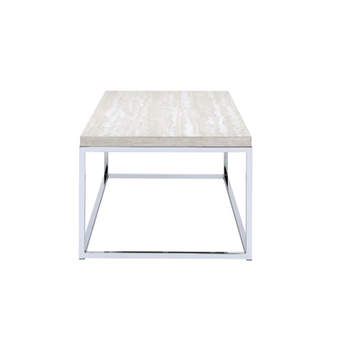 ACME Snyder Square Coffee Table in Chrome and White