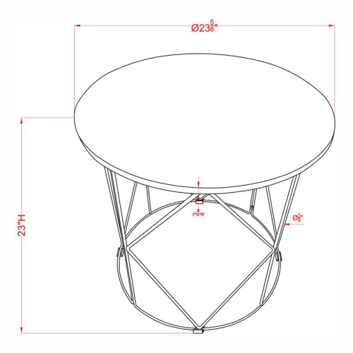Furniture of America Borche Industrial Wood Round End Table in White