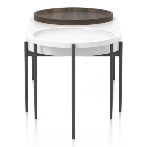 Furniture of America Hylen Metal 2-Piece Coffee Table Set in White