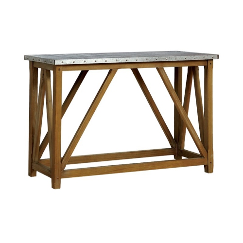 BOWERY HILL  Industrial Wood Console Table In Natural Tone
