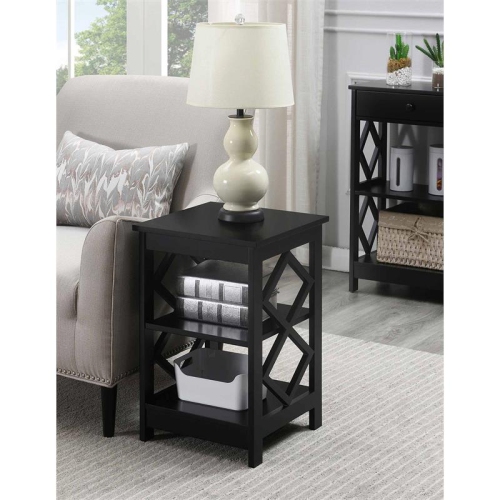 CONVENIENCE CONCEPTS  Diamond Square End Table In Wood Finish In Black