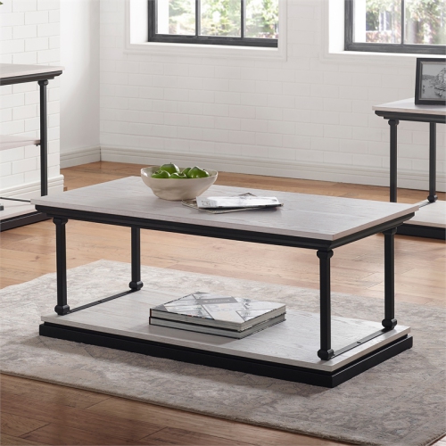 Furniture of America Drewden Wood 1-Shelf Coffee Table in White