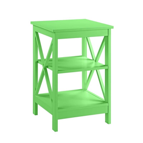 Convenience Concepts Oxford End Table with Shelves in Lime green Wood Finish