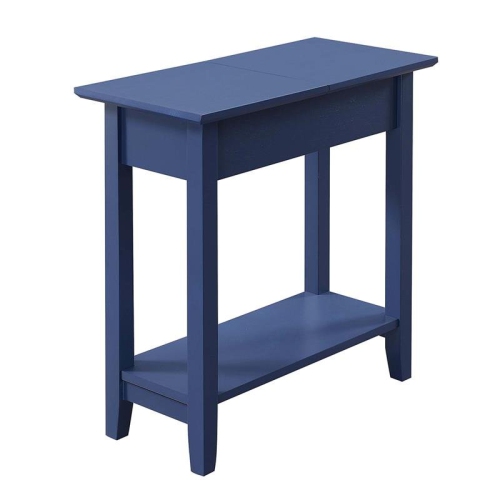 CONVENIENCE CONCEPTS  American Heritage Flip Top End Table In Wood Finish In Blue