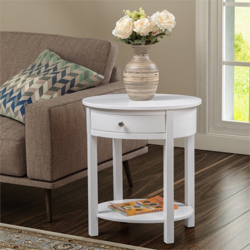 Convenience Concepts Classic Accents Cypress End Table in White Wood Finish