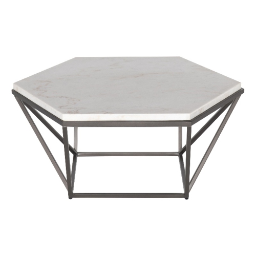 Steve Silver Corvus White Marble Top Cocktail Table