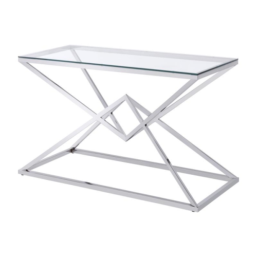 Furniture of America Cazzanarro Contemporary Metal Sofa Table in Chrome Plating