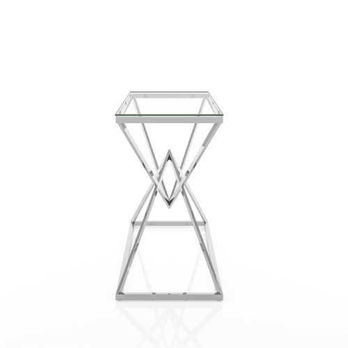 Furniture of America Cazzanarro Contemporary Metal Sofa Table in Chrome Plating