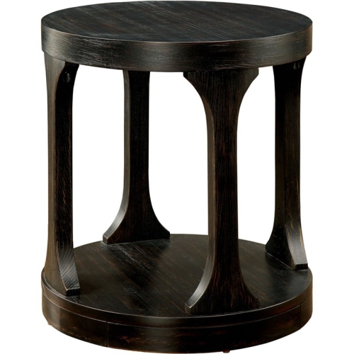 FURNITURE OF  America Arturo Solid Wood Open Shelf End Table In Antique In Black