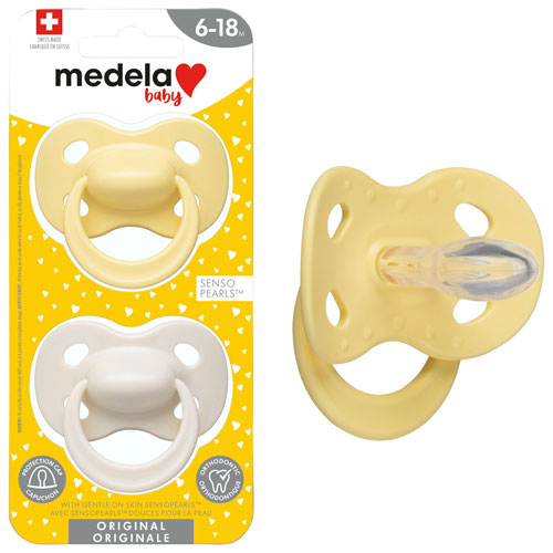 Medela Original Silicone Pacifier - 6-18 Months - 2 Pack - Yellow/Beige