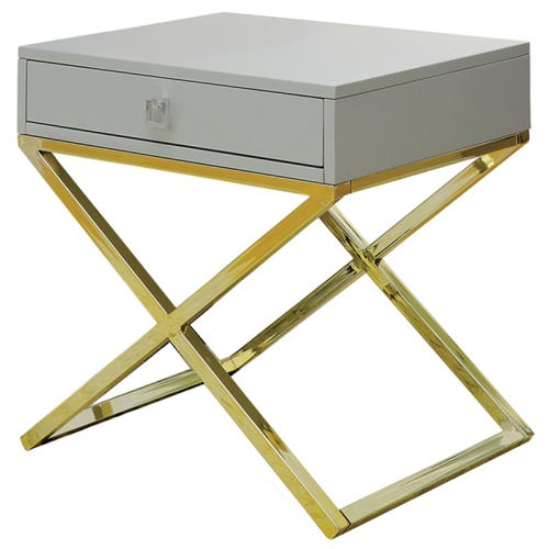 FURNITURE OF AMERICA  Ira Contemporary Wood 1-Drawer End Table In In Gray