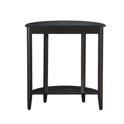 Bowery Hill Contemporary Wood Hald Moon Shaped Console Table in Black