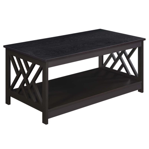 CONVENIENCE CONCEPTS  Titan Coffee Table With Shelf In Espresso Wood Finish