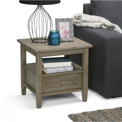 Atlin Designs End Table in Distressed Gray
