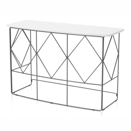 Furniture of America Borche Industrial Wood Console Table in White