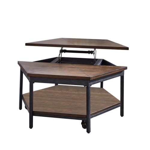 Steve Silver Ultimo Chocolate Wood Hexagon Lift-Top Cocktail Table