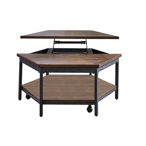 Steve Silver Ultimo Chocolate Wood Hexagon Lift-Top Cocktail Table