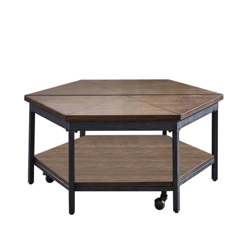 Steve Silver Ultimo Chocolate Wood Hexagon Lift-Top Cocktail Table