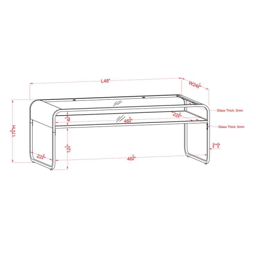 Furniture of America Mexller Contemporary Glass Top Coffee Table in Gold