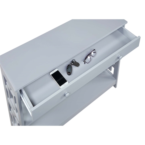 Convenience Concepts Town Square One-Drawer Console Table in Gray Wood Finish