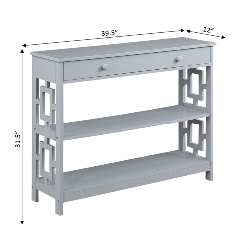Convenience Concepts Town Square One-Drawer Console Table in Gray Wood Finish